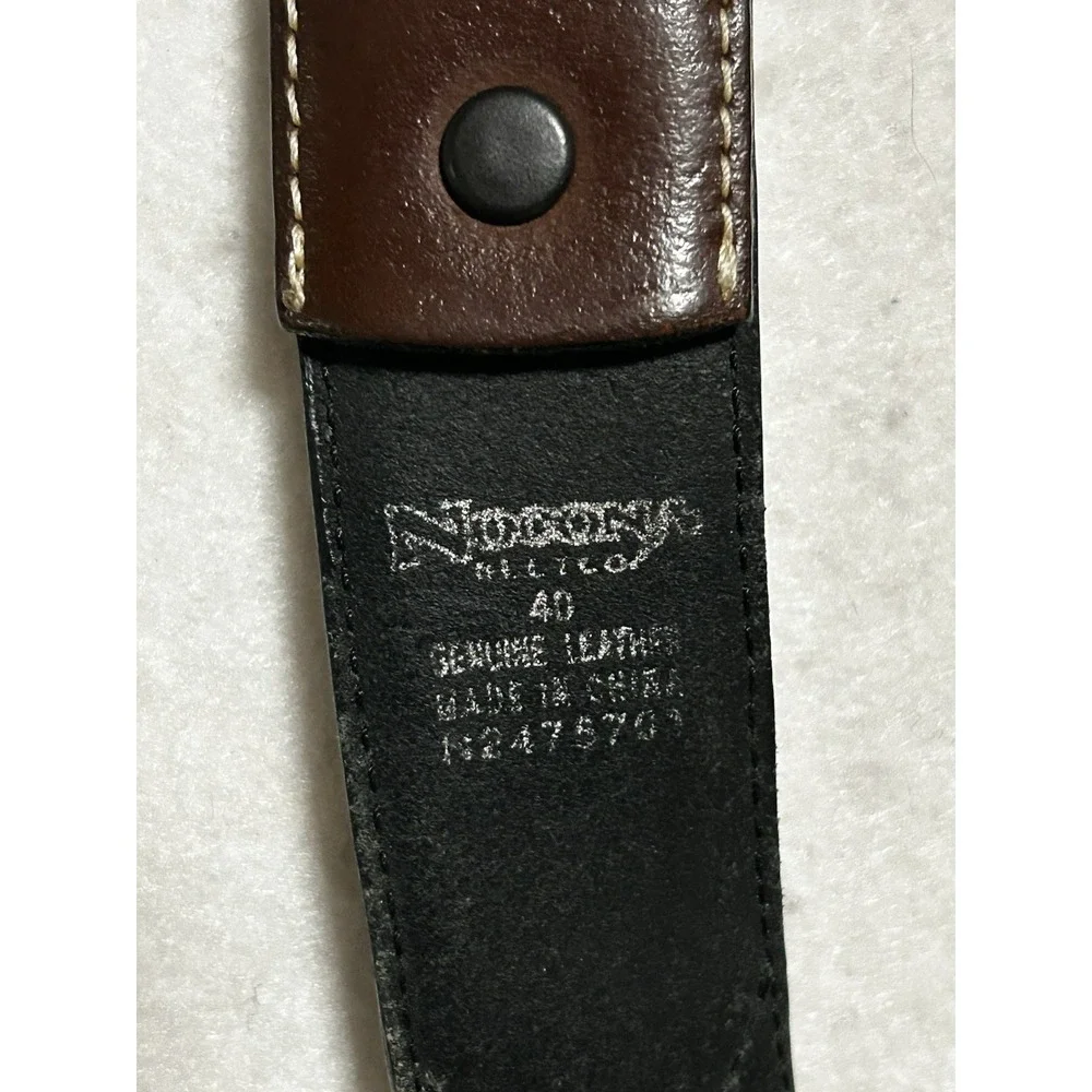 Nocona Belt Co. Western Leather Cowboy Belt Silver Buckle Men's Size 40
